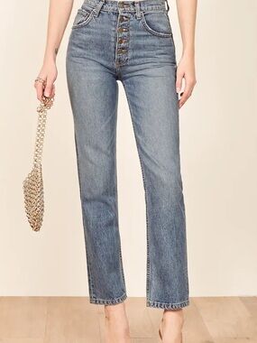 Reformation Cynthia high rise relaxed with button fly size 25